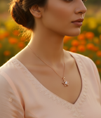 925 Rose gold  Silver star necklace by CHAKORE in Golden Hour Garden on Indian model