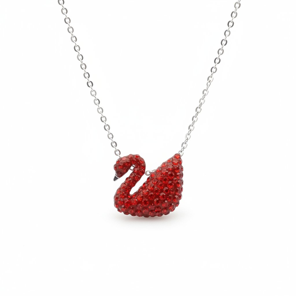 925 Silver Red Crystal Swan Slider by CHAKORE – Hero