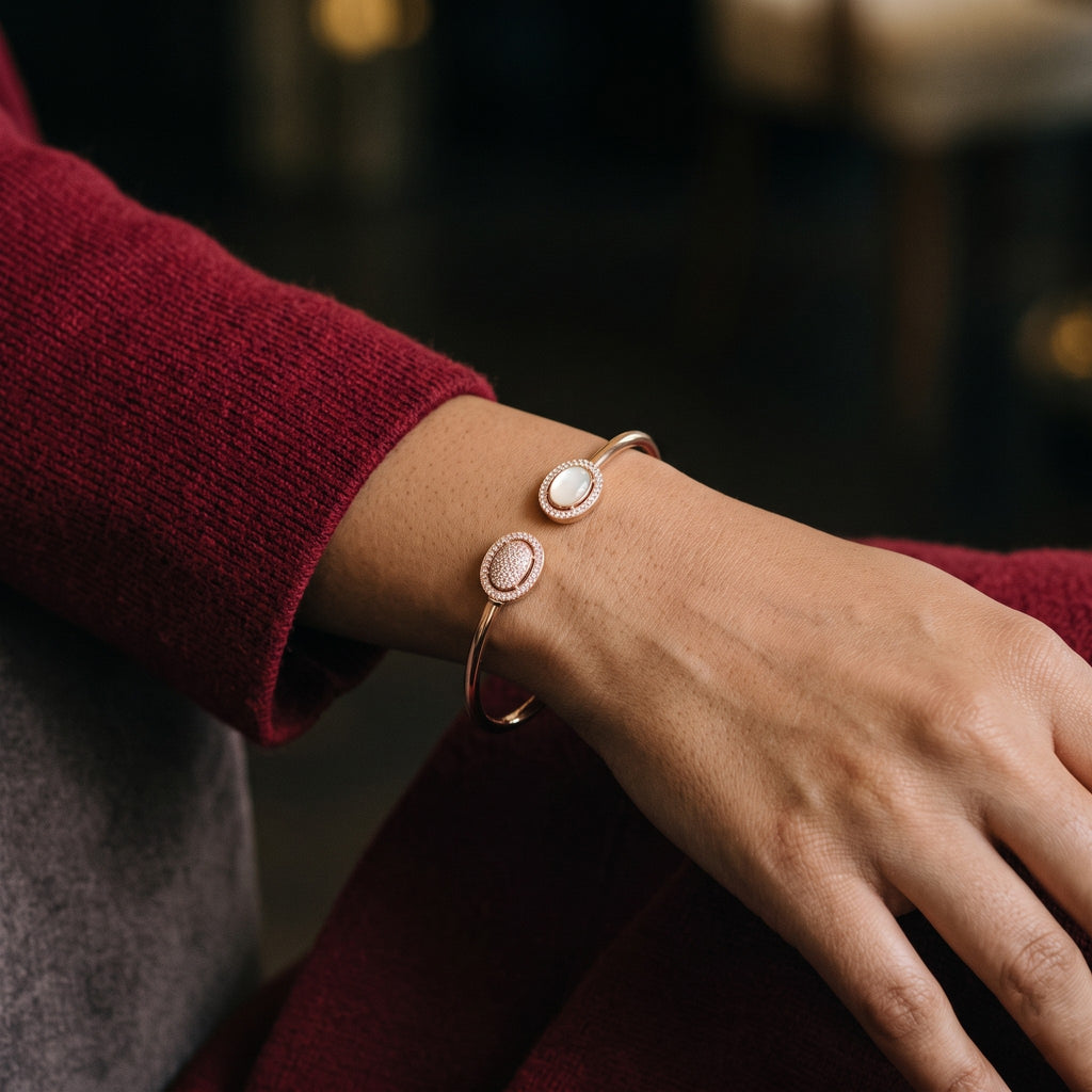 Aura Rose Dual Eclipse 925 Silver Bracelet