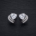 Crystal Valentine 925 Silver Studs Earrings