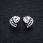 Crystal Valentine 925 Silver Studs Earrings