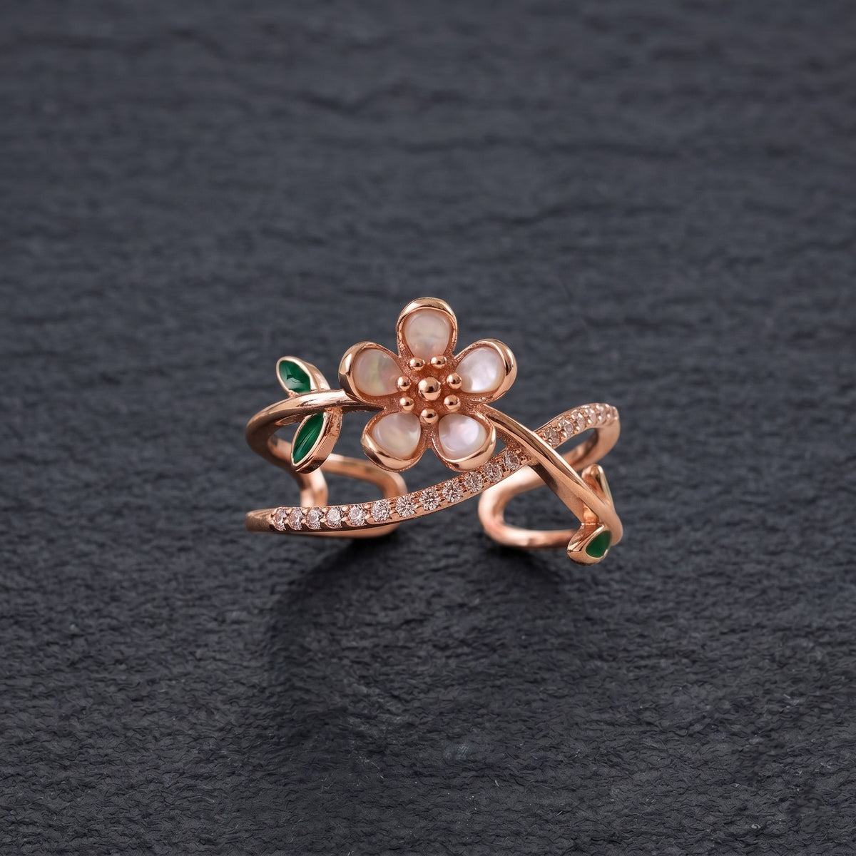Eden Flora Rose Gold 925 Silver Ring