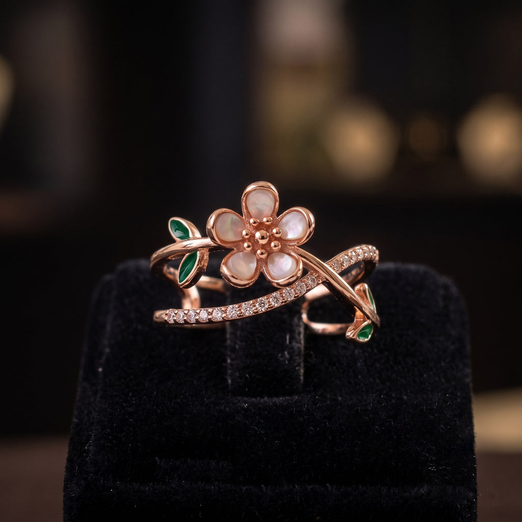 Eden Flora Rose Gold 925 Silver Ring