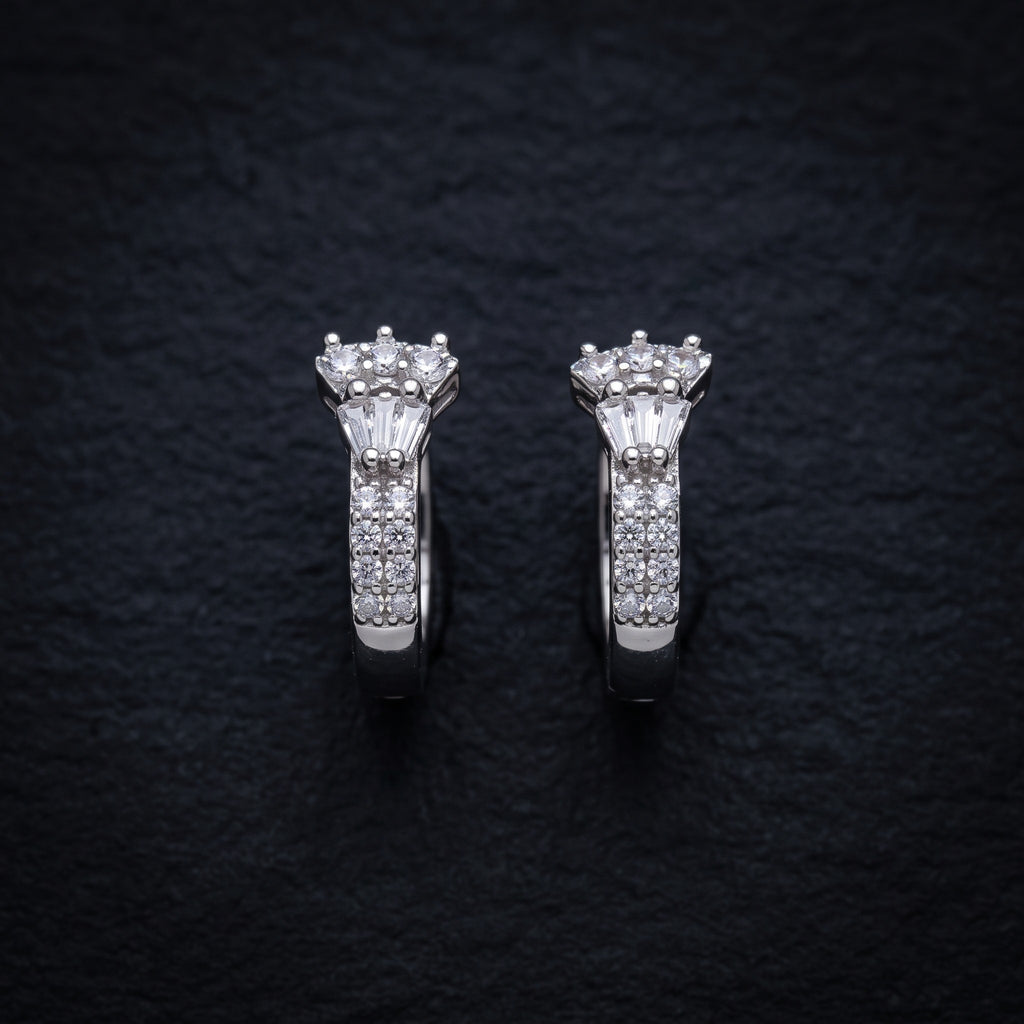 Regal Arch 925 Silver Hoops Earrings