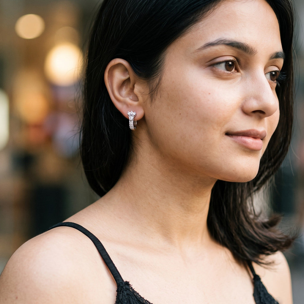 Regal Arch 925 Silver Hoops Earrings
