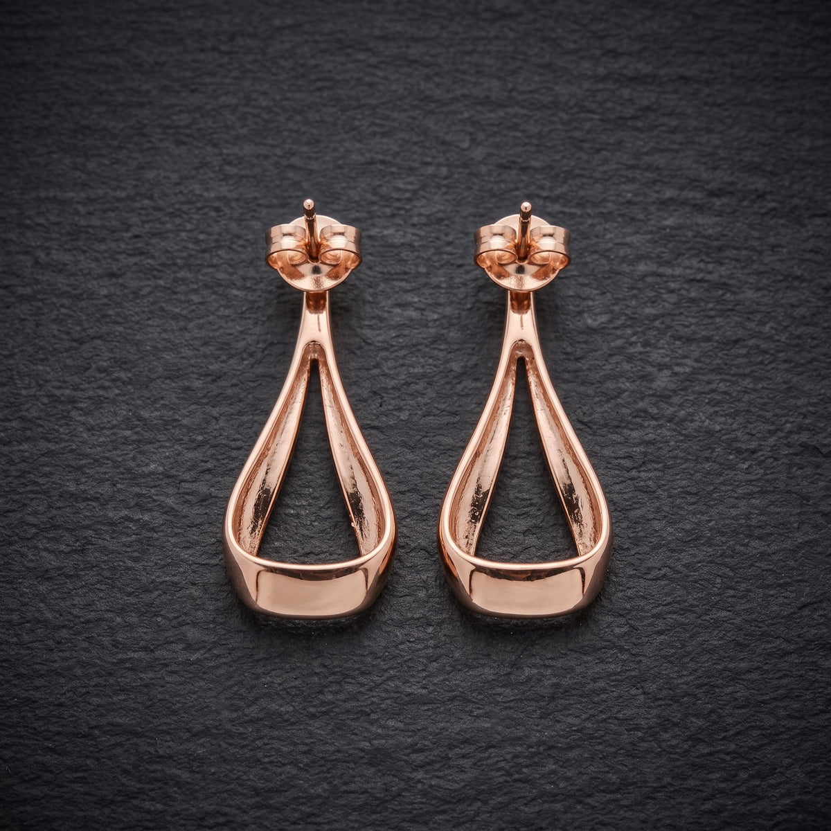 A-Line Rose Gold Dangler 925 Silver Earrings