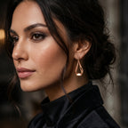 A-Line Rose Gold Dangler 925 Silver Earrings