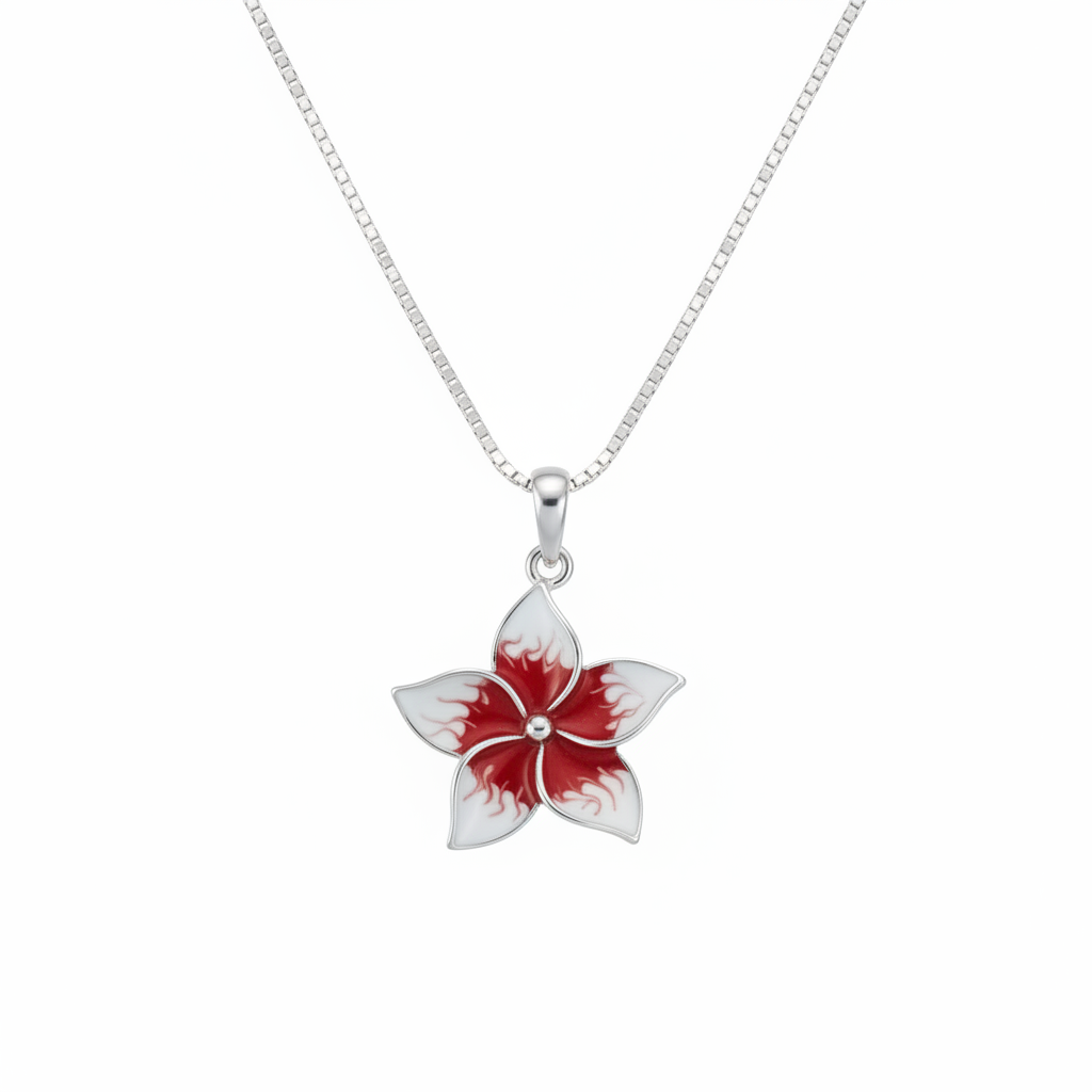 Scarlet Bloom 925 Silver Necklace
