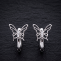 Winged Sparkle 925 Silver Hoops Earrings
