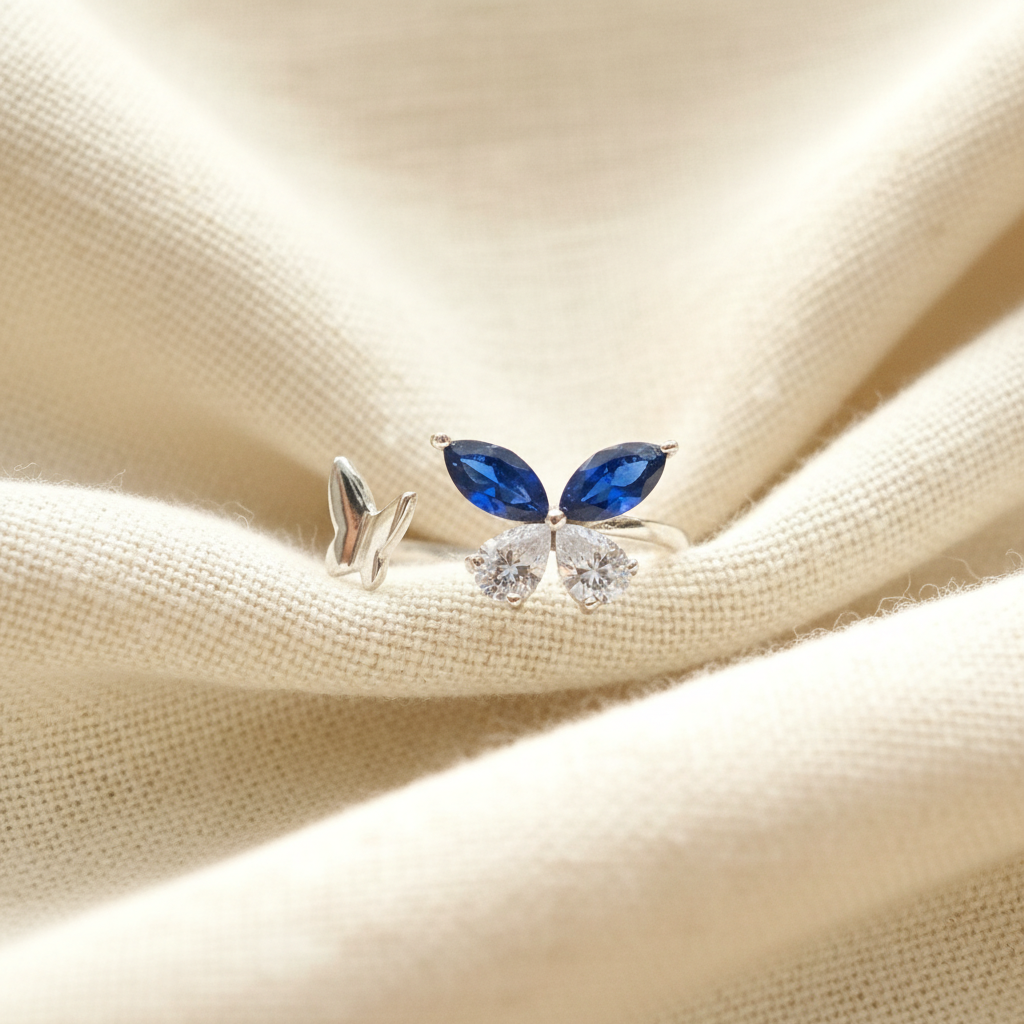 Butterfly Ring Linen Silk Editorial