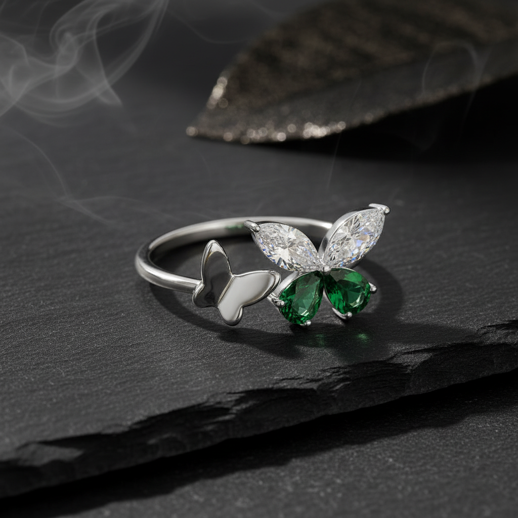Butterfly Ring on Dark Slate