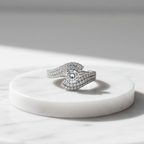 925 silver Crescent Embrace Ring – Marble Flat Lay