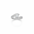 Crescent Embrace Swirl Ring - Flat Lay