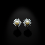 Crystal Sunflower Studs – Dark Cinematic v2