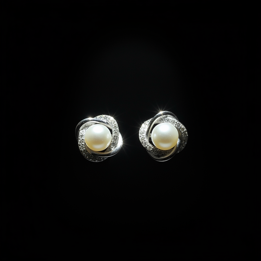 Crystal Swirl Studs – Dark Cinematic