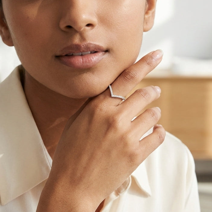 CurV 925 Silver Ring