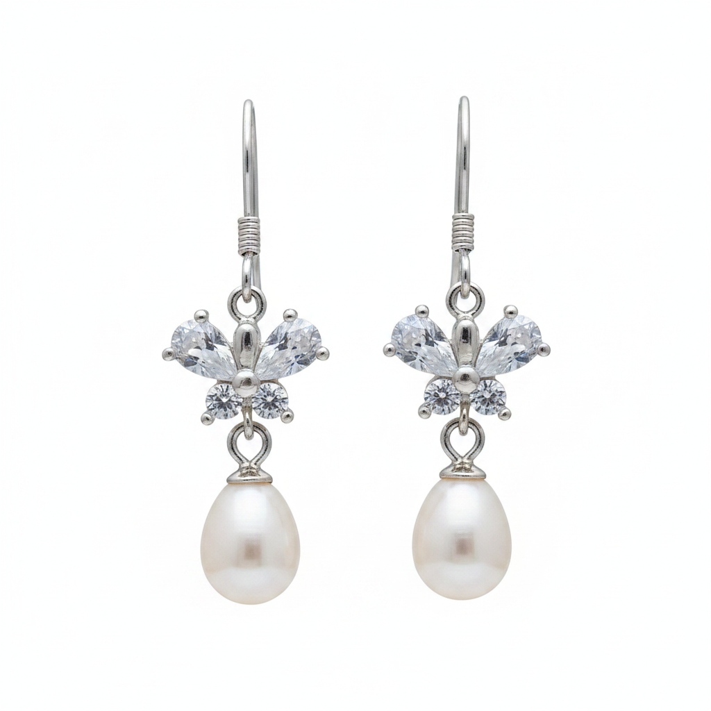 CZ Butterfly Drop – Studio White