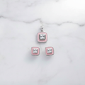 Flat Lay Pendant and Earrings No Chain