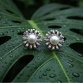Metallic Daisy Studs – Monstera Dew