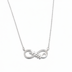 Minimalist Hero Shot of 925 Sterling Silver Necklace with infinity leaf design by CHAKORE