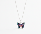 Vibrant Butterfly 925 Silver Necklace