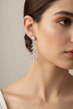 On-model earring close-up
