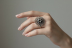 Oxidised Filigree Ring – On Hand