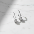 Pavé Hoop Earrings – Marble Flat Lay