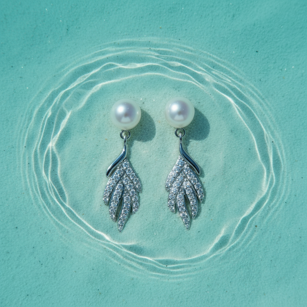 Pearl Leaf Earrings – Underwater Overhead Redo