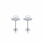 Pearl Sunburst Studs – Pair Side Profile