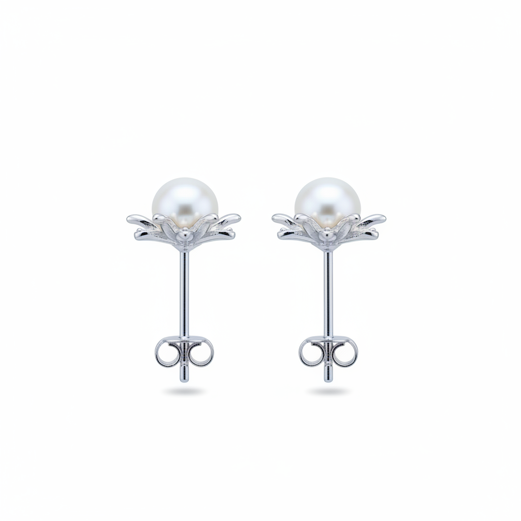 Pearl Sunburst Studs – Pair Side Profile