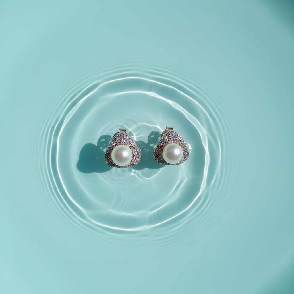 Pearl Triangle Studs – Underwater Clean