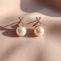 Pearl X Studs – Blush Silk