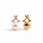 Pearl X Studs – Front & Back White Studio