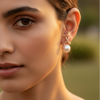 Pearl X Studs – Golden Hour On Model