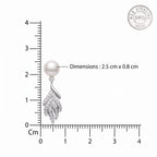 Freshwater Pearl & Crystal Leaf 925 Silver Drop Earrings