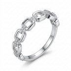 Seven-link silver ring with inside 925 hallmark on white