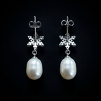 Snowflake Pearl Drop – Back View Dark