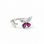 Sterling Silver Butterfly Ring White Background