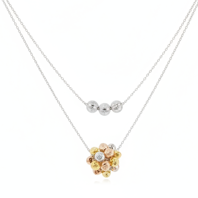 Tri-color 925 sterling silver necklace by CHAKORE  – White Hero
