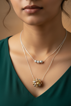 Tri-color Necklace – Emerald Neckline